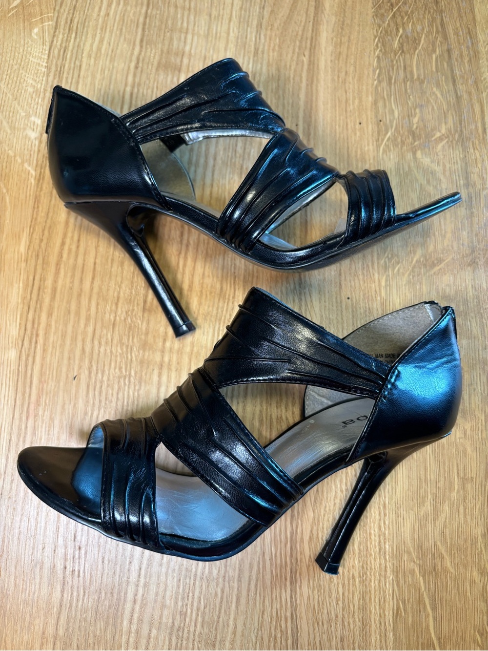 Diba Zipper-back Black High Heels | Women’s Size 7.5